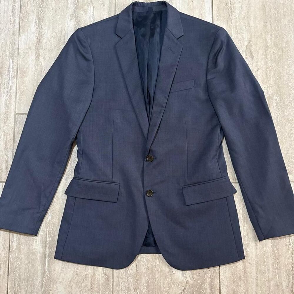NWT J Crew Men Wool Blazer 36S Navy Blue Sport Coat Corpcore Indie Sleek Minimal